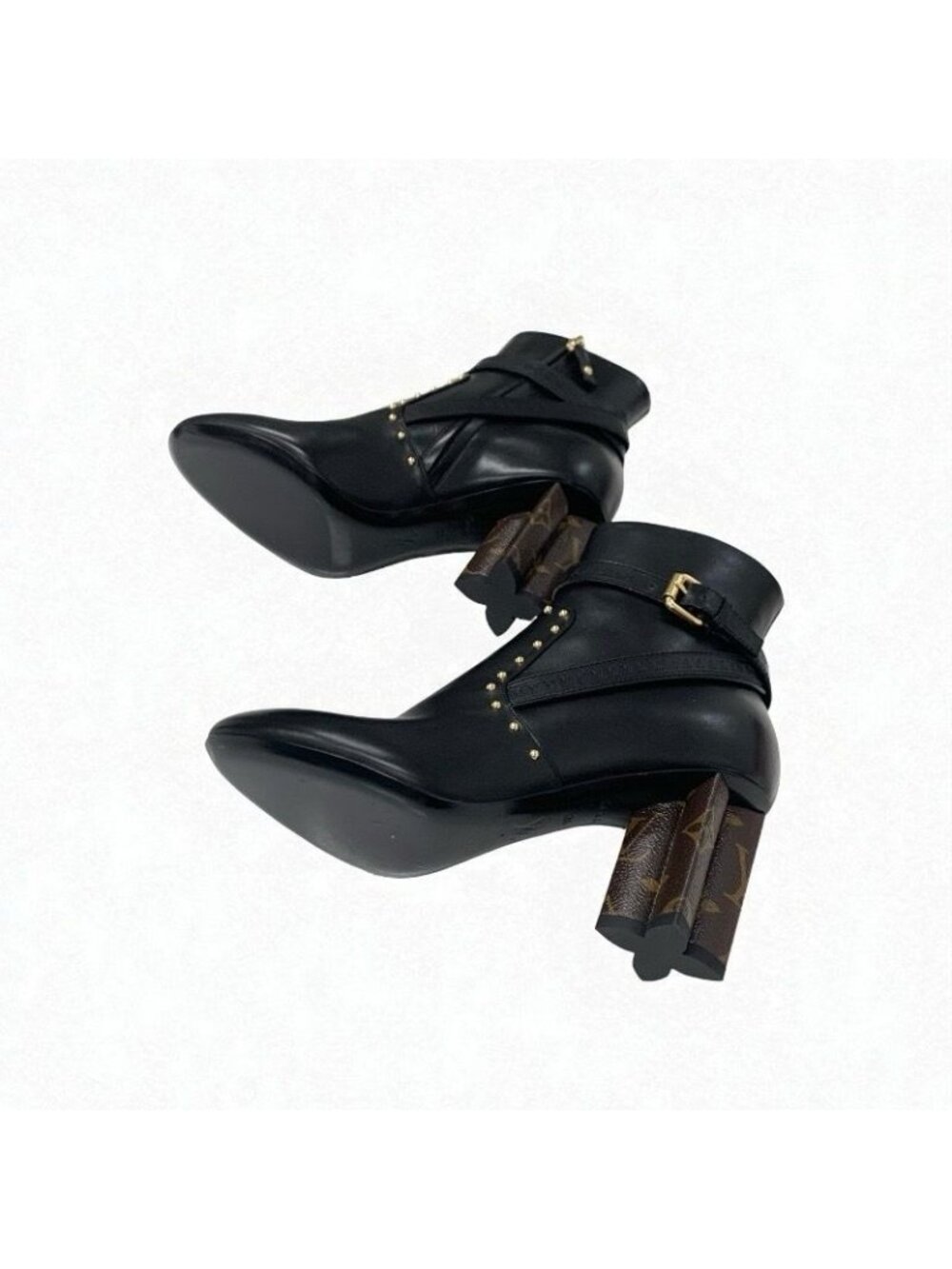 Louis Vuitton Silhouette Line Monogram Boots Short Shoes Leather Black - Picture 6 of 10